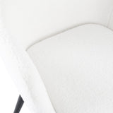 NNEDSZ Boucle &#8211; teddy Sherpa Fabric Bliss Armrest Dining Chair Ensemble