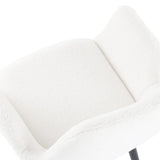 NNEDSZ Boucle &#8211; teddy Sherpa Fabric Bliss Armrest Dining Chair Ensemble