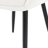 NNEDSZ Boucle &#8211; teddy Sherpa Fabric Bliss Armrest Dining Chair Ensemble