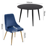 NNEDSZ Blue Velvet Bistro Dining Set