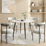 NNEDSZ Round MDF Marbling Dining Table