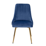 NNEDSZ Grey Rectangular Dining Table with 4x Blue Velvet Chairs