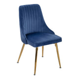 NNEDSZ Grey Rectangular Dining Table with 4x Blue Velvet Chairs