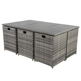 NNEDSZ Bali 11 Piece Outdoor Dining Set-Grey