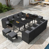 NNEDSZ Bali 13PC Outdoor Dining Set-Black