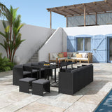 NNEDSZ Bali 13PC Outdoor Dining Set-Black