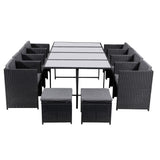 NNEDSZ Bali 13PC Outdoor Dining Set-Black