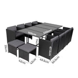 NNEDSZ Bali 13PC Outdoor Dining Set-Black