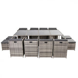 NNEDSZ Bali 13PC Outdoor Dining Set-Grey