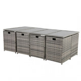 NNEDSZ Bali 13PC Outdoor Dining Set-Grey