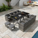 NNEDSZ Bali 13PC Outdoor Dining Set-Grey