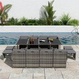 NNEDSZ Bali 13PC Outdoor Dining Set-Grey