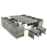 NNEDSZ Bali 13PC Outdoor Dining Set-Grey