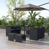 NNEDSZ Horrocks 8 Seater Outdoor Dining Set-Black