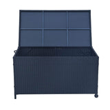 NNEDSZ Outdoor PE Wicker Storage Box Garden 320L-Black
