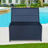 NNEDSZ Outdoor PE Wicker Storage Box Garden 320L-Black