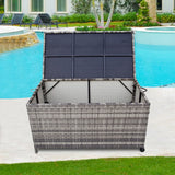 NNEDSZ Outdoor PE Wicker Storage Box Garden 320L-Grey