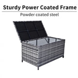 NNEDSZ Outdoor PE Wicker Storage Box Garden 320L-Grey
