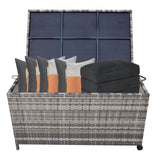 NNEDSZ Outdoor PE Wicker Storage Box Garden 320L-Grey