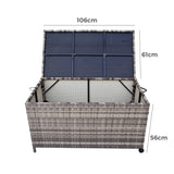 NNEDSZ Outdoor PE Wicker Storage Box Garden 320L-Grey
