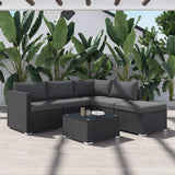 NNEDSZ Ottoman-Style Outdoor Lounge Set in Black