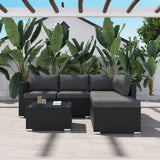 NNEDSZ Ottoman-Style Outdoor Lounge Set in Black
