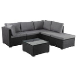 NNEDSZ Ottoman-Style Outdoor Lounge Set in Black