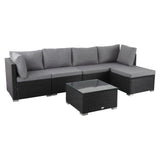NNEDSZ Ottoman-Style Outdoor Lounge Set in Black