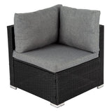 NNEDSZ Ottoman-Style Outdoor Lounge Set in Black