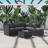 NNEDSZ Ottoman-Style Outdoor Lounge Set in Black