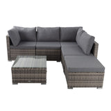 NNEDSZ Ottoman-Style Outdoor Lounge Set in Grey