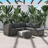 NNEDSZ Ottoman-Style Outdoor Lounge Set in Grey