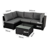 NNEDSZ Outdoor Modular Lounge Sofa Bondi-Black