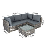 NNEDSZ Outdoor Modular Lounge Sofa Bondi -Grey