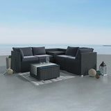 NNEDSZ 6PCS Outdoor Modular Lounge Sofa Coogee-Black