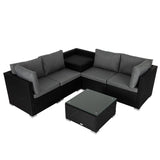 NNEDSZ 6PCS Outdoor Modular Lounge Sofa Coogee-Black