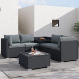 NNEDSZ 6PCS Outdoor Modular Lounge Sofa Coogee-Black
