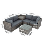 NNEDSZ 6PCS Outdoor Modular Lounge Sofa Coogee-Grey