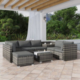 NNEDSZ Large Modular Outdoor Ottoman Lounge Set in Grey