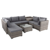 NNEDSZ Large Modular Outdoor Ottoman Lounge Set in Grey