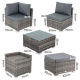 NNEDSZ Large Modular Outdoor Ottoman Lounge Set in Grey
