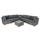 NNEDSZ 8PCS Outdoor Furniture Modular Lounge Sofa Lizard-Grey