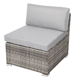 NNEDSZ 8PC Outdoor Dining Set Wicker Table &amp; Chairs-Grey