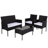 NNEDSZ Ville 4-Seater PE Wicker Outdoor Lounge Sofa Set