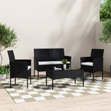 NNEDSZ Ville 4-Seater PE Wicker Outdoor Lounge Sofa Set