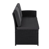 NNEDSZ Ella 8-Seater Modular Outdoor Garden Lounge and Dining Set with Table and Stools in Black