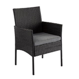 NNEDSZ 4 Seater Wicker Outdoor Lounge Set - Black