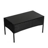 NNEDSZ 4 Seater Wicker Outdoor Lounge Set - Black