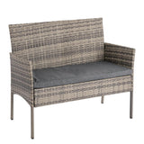 NNEDSZ 4 Seater Wicker Outdoor Lounge Set - Mixed Grey