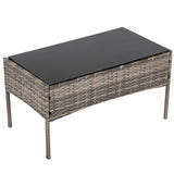 NNEDSZ 4 Seater Wicker Outdoor Lounge Set - Mixed Grey